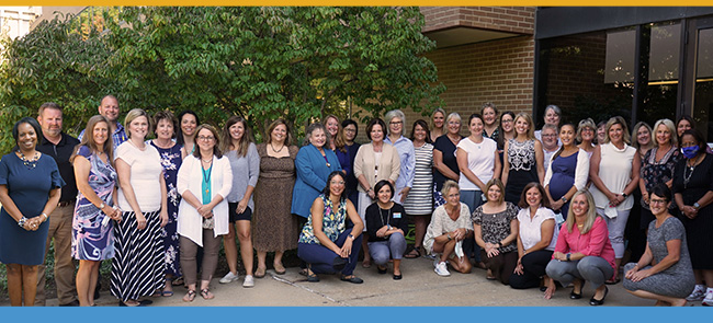 Group of nursing staff and students
