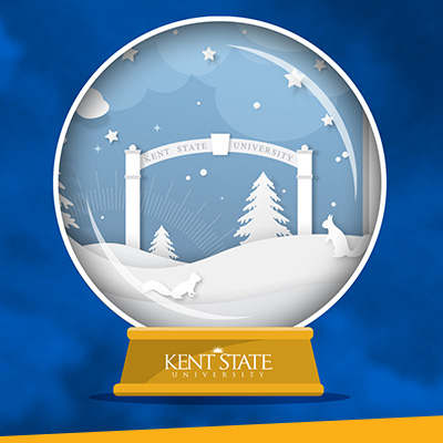Snow globe of Kent State