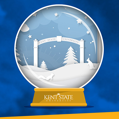 Image of Kent State University snowglobe