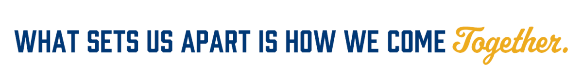 text: what sets us apart, is how we come together.